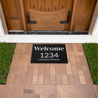 Paillasson Bienvenue Black and White House Numéro Adresse