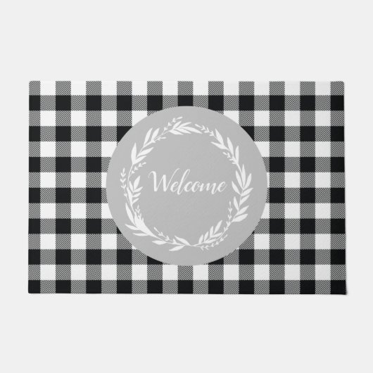Paillasson Bienvenue Buffalo Check Motif Automne (Devant)
