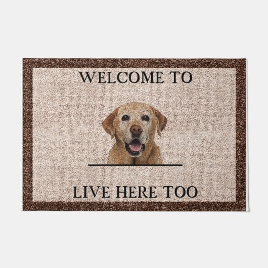 Paillasson Bienvenue chez le chien Mat, charmant chien (Devant)