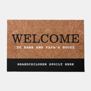 Paillasson Bienvenue chez Nana And Papa's House Rustic Coir