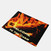 Paillasson Bienvenue dans le Cabine Log Fire Doormat (Incliné)