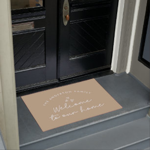 Paillasson Bienvenue dans notre maison script moderne écrin 