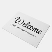 Paillasson Bienvenue Dans Un Script Noir Et Blanc Moderne (Incliné)