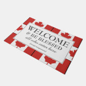 Paillasson BIENVENUE  | Drapeau du CANADA (Incliné)