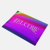 Paillasson Bienvenue en arc-en-ciel psychédélique (Incliné)