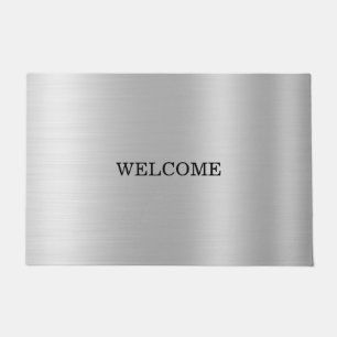 PAILLASSON BIENVENUE EN ARGENT