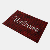 Paillasson Bienvenue en brique rouge (Incliné)