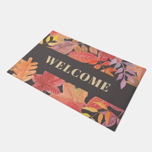 Paillasson Bienvenue Feuilles rustiques (Incliné)
