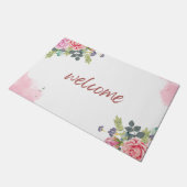 PAILLASSON BIENVENUE FLEURS ROSE (Incliné)