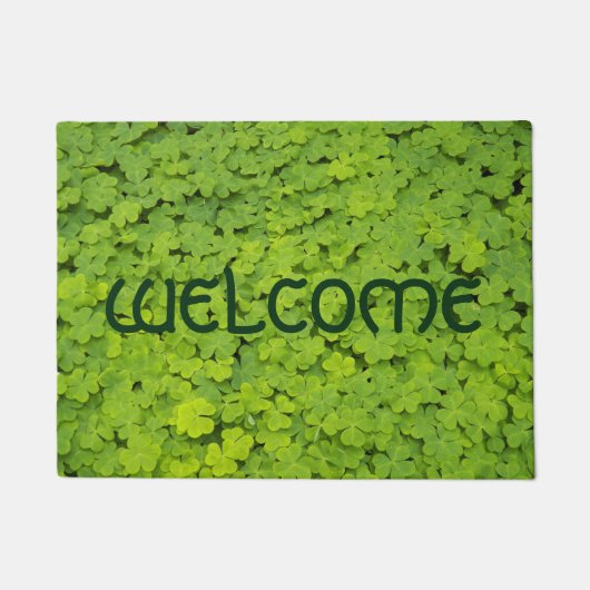 Paillasson Bienvenue Floral Shamrock vert (Devant)