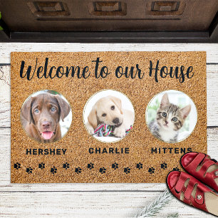 Paillasson Bienvenue Fundy Animaux Maison Custom 3 Chat Chien