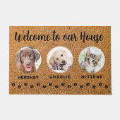Paillasson Bienvenue Fundy Animaux Maison Custom 3 Chat Chien (Devant)