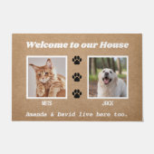 Paillasson Bienvenue Funny Dogs House Custom 2 Pet Photo (Devant)