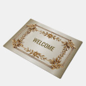 Paillasson Bienvenue Golden Ornate Rectangle Dimond Fleurs (Incliné)