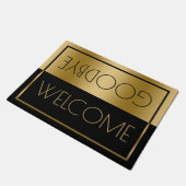 Paillasson Bienvenue Goodbye Gold & Black Geometry Design (Incliné)