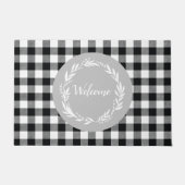 Paillasson Bienvenue Grey Buffalo Check Motif Automne (Devant)