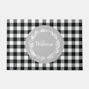 Paillasson Bienvenue Grey Buffalo Check Motif Automne