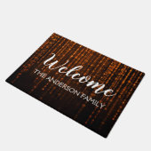Paillasson Bienvenue Halloween Black Orange String lumières (Incliné)