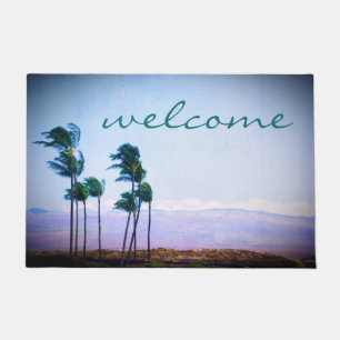 Paillasson Bienvenue Hawaii Palm Trees Purple Mountain Photo