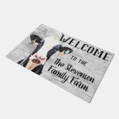 Paillasson Bienvenue Holstein Vache ferme laitière animal per (Incliné)