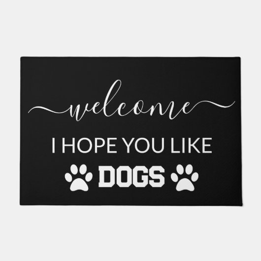 Paillasson Bienvenue J'Espère Que Vous Aimez Les Chiens Moder (Devant)