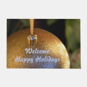 Paillasson Bienvenue Joyeuses fêtes Glittery or Ornament (Devant)