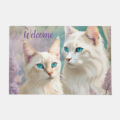 Paillasson Bienvenue Lynx Point Siamese Cat Portrait Art (Devant)