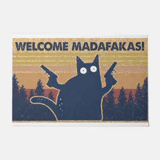 Paillasson Bienvenue Madafakas amoureux des chats, cadeau pou