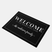 Paillasson Bienvenue mignon Nom de famille Calligraphie Scrip (Incliné)