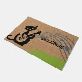 Paillasson Bienvenue Musicien Chat Noir Mat, Simple (Incliné)