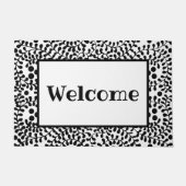 Paillasson Bienvenue Noir et Blanc Personnalisé (Devant)