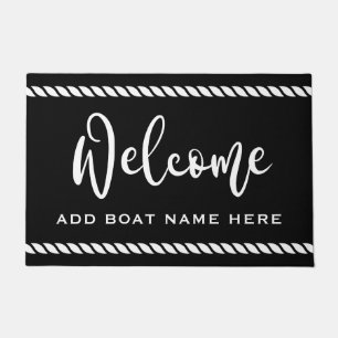 Paillasson Bienvenue nom de bateau personnalisé bordure de co
