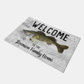 Paillasson Bienvenue Pêche Walleye Nom de famille Maison Cott (Incliné)