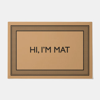 Paillasson Bienvenue Porte Mat HI, couleur de coco I’M MAT