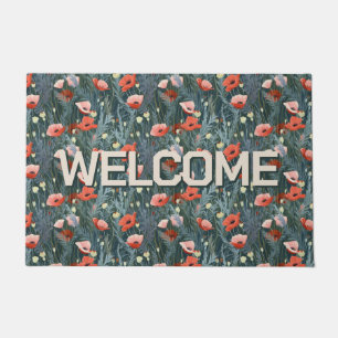 Paillasson Bienvenue Red Poppy Meadow