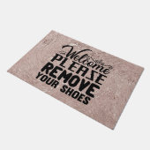 Paillasson Bienvenue Retirer Chaussures Rose Gold Texture mat (Incliné)