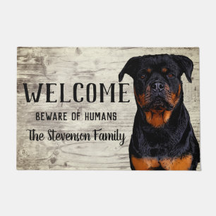 Paillasson Bienvenue Rottweiler Chien Animal Nom de famille M