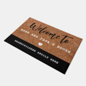 Paillasson Bienvenue Rustique À Nana Et Papa's House Coir (Incliné)