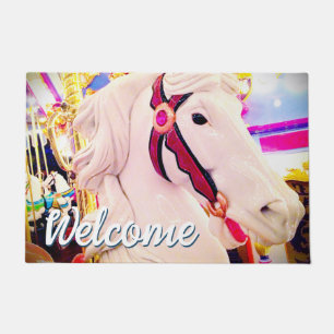Paillasson Bienvenue Script Bold Carnival Carousel Horse Phot