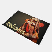 Paillasson Bienvenue Script Kachina Doll visage photo mignonn (Incliné)