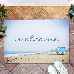 Paillasson Bienvenue Script Ocean Beach Sand Seagull