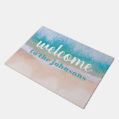 Paillasson Bienvenue sur la photo de plage (Incliné)