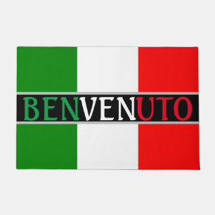 Paillasson Bienvenue sur le drapeau italien
