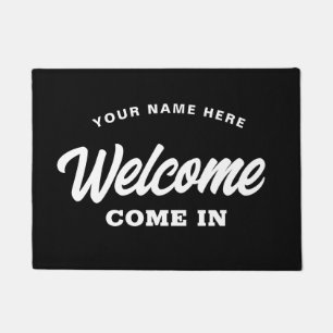 Paillasson Bienvenue venez dans le mat de porte noir personna