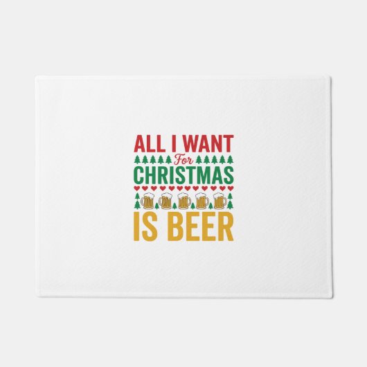 Paillasson Bières de Noël Conception de boisson de vacances d (Devant)