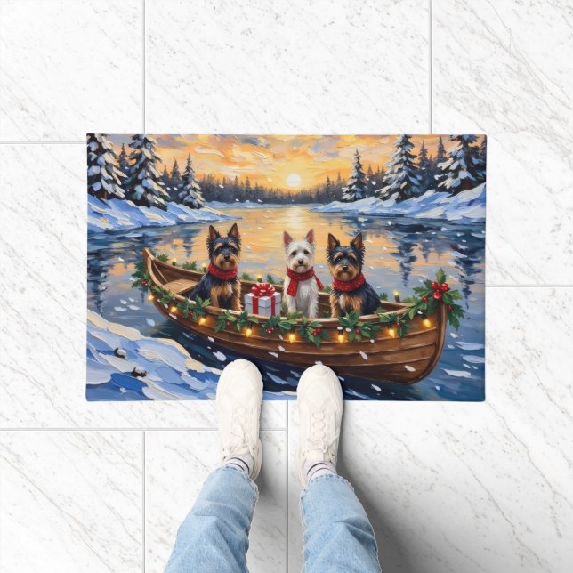 Paillasson Biewer Terrier Christmas Boat Holiday (Intérieur)