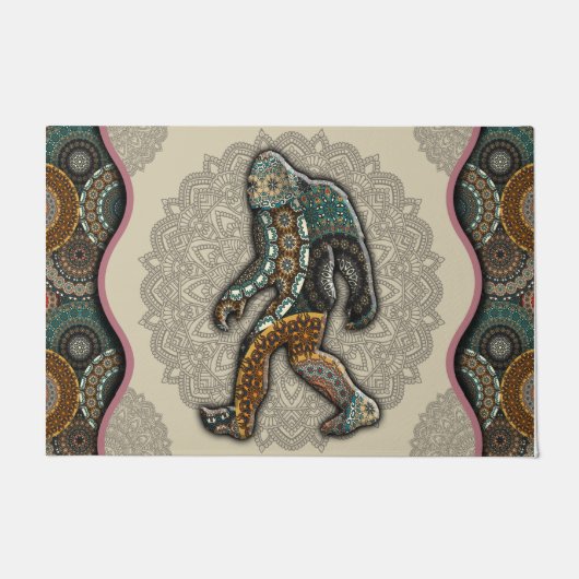 Paillasson Bigfoot Sasquatch Yeti Thème Mat, Fun Bigfoot (Devant)