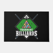 Paillasson Billard personnalisé NOM Cue Rack Pool Room (Devant)