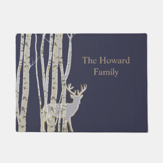 Paillasson Birch Trees avec Deer Custom Door Mat