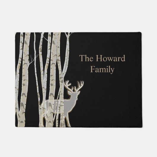 Paillasson Birch Trees avec Deer Custom Door Mat (Devant)